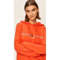 Tommy Hilfiger - Bluza. Różowe bluzy damskie TOMMY HILFIGER, s, z aplikacjami, z bawełny, bez rękawów, z kapturem. W wyprzedaży za 359,90 zł.