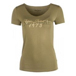 Pepe Jeans T-Shirt Damski Jane M, Khaki. Brązowe koszulki damskie Pepe Jeans, m, z jeansu. W wyprzedaży za 139,00 zł.