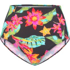 Figi bikini bonprix czarno-różowy w kwiaty. Stroje kąpielowe damskie bonprix. Za 37,99 zł.