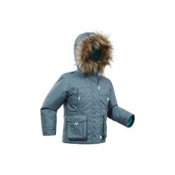 Kurtka turystyczna zimowa SH500 U-WARM dla dziewczynek 2-6 lat. Niebieskie kurtki dziewczęce QUECHUA, na zimę, bez wzorów, z elastanu, bez kaptura. Za 169,99 zł.