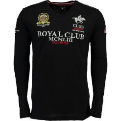 Koszulka "Jisac" w kolorze czarnym. Czarne koszulki męskie Geographical Norway Men, m, z nadrukiem, z okrągłym kołnierzem, z długim rękawem, długie. W wyprzedaży za 69,95 zł.