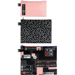 Saszetki Zip Pockets 3 szt. Airport Icons. Saszetki damskie LOQI, bez wzorów, eleganckie, średnie, bez dodatków. Za 63,00 zł.