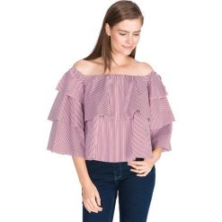 Pinko Bess Top Czerwony. Czerwone bluzki damskie Pinko, s, w paski, z bawełny, bez kołnierzyka. Za 1007,95 zł.