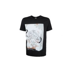 T-shirty z krótkim rękawem Roberto Cavalli S01GC0541. Czarne t-shirty męskie Roberto Cavalli, s, bez wzorów, bez kołnierzyka, krótkie. Za 249,00 zł.