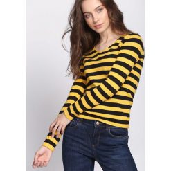 Swetry klasyczne damskie: Czarno-Żółty Sweter Crazy Stripes