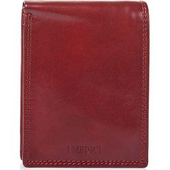 Portfele damskie: Skórzany portfel w kolorze czerwonym – 13 x 9,5 x 2 cm