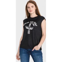 Pepe Jeans Carly Top Czarny. Czarne bluzki damskie Pepe Jeans, xs, z nadrukiem, z poliesteru, bez kołnierzyka. Za 176,95 zł.