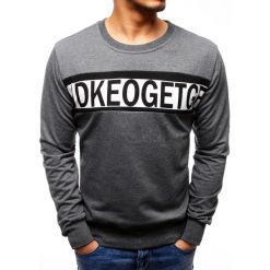 Bluzy męskie: Bluza męska z nadrukiem antracytowa (bx3503)
