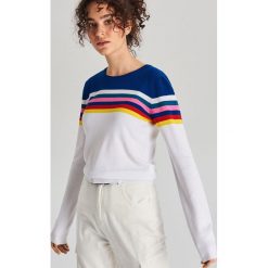 Cienki sweter w paski - Granatowy. Niebieskie swetry damskie Cropp, s, w paski, bez rękawów, bez kaptura. Za 59,99 zł.