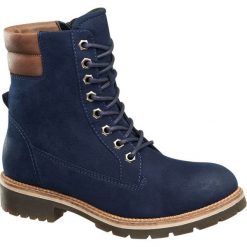 Trapery damskie Highland Creek niebieskie. Niebieskie botki damskie marki Highland Creek, na jesień, ze skóry, na obcasie, na zamek. Za 159,90 zł.