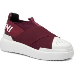 Sneakersy POLLINI - SA15094G18T3155A Bia/Bor. Czerwone półbuty damskie Pollini, ze skóry. W wyprzedaży za 699,00 zł.