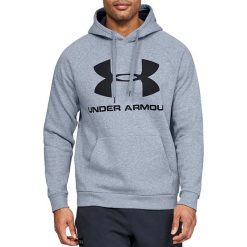 Under Armour Rival Fleece Sportstyle Logo Hoodie 1345628-035 bluzy męskie szare XL. Szare bluzy męskie Under Armour, xl, bez wzorów, z bawełny, sportowe, z kapturem, bez rękawów, z kapturem. W wyprzedaży za 179,99 zł.