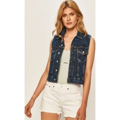 Calvin Klein Jeans - Kamizelka jeansowa. Niebieskie kamizelki damskie Calvin Klein Jeans, s, bez wzorów, z bawełny, bez kaptura. Za 399,90 zł.