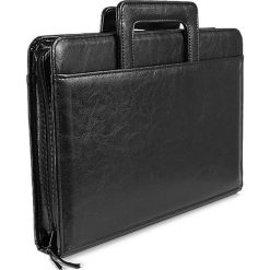 DAN-A D31 czarny biwuar aktówka unisex na dokumenty ze skóry ekologicznej - czarny. Czarne aktówki męskie eleganckie. Za 109,99 zł.