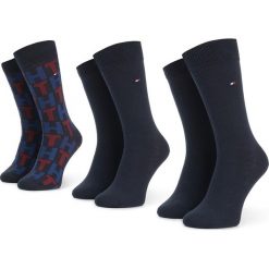 Zestaw 3 par wysokich skarpet męskich TOMMY HILFIGER - Tommy Original 492002001 085. Niebieskie skarpetki męskie z elastanu. Za 89,99 zł.
