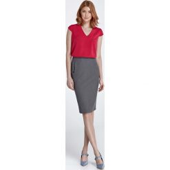 Szara Spódnica Dopasowana Midi z Kieszeniami. Szare spódniczki damskie Molly.pl, do pracy, s, bez wzorów, z elastanu, eleganckie, długie, midi, ołówkowe. Za 109,90 zł.