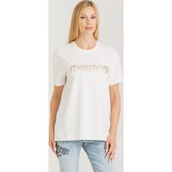 T-SHIRT TWINSET U&B. Żółte t-shirty damskie xs, z nadrukiem, z elastanu, z okrągłym kołnierzem. Za 174,50 zł.