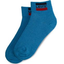 Zestaw 2 par wysokich skarpet damskich LEVI'S - 993030001 Blue 056. Niebieskie skarpetki damskie Levi's®, bez wzorów, z elastanu. Za 34,99 zł.