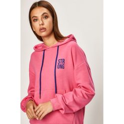 Tally Weijl - Bluza. Różowe bluzy damskie TALLY WEIJL, s, z nadrukiem, z bawełny, bez rękawów, z kapturem. W wyprzedaży za 59,90 zł.
