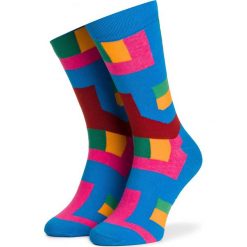 Skarpety Wysokie Męskie DOTS SOCKS - DTS-SX-196-X Kolorowy Niebieski. Niebieskie skarpetki męskie Dots Socks, bez wzorów, z elastanu. Za 19,90 zł.