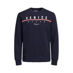 Jack&Jones Męska bluza Jorretro Cali Sweat Crew Neck Total Eclipse Reg (rozmiar L). Bluzy męskie Jack&Jones, m, bez wzorów, bez kołnierzyka, bez rękawów, bez kaptura. W wyprzedaży za 87,00 zł.