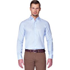 Koszula Błękitna Nilla. Niebieskie koszule męskie LANCERTO, m, bez wzorów, z bawełny, eleganckie, z klasycznym kołnierzykiem, bez rękawów. W wyprzedaży za 199,90 zł.