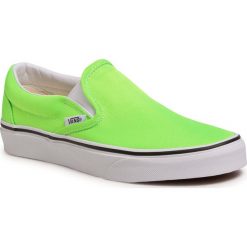 Tenisówki VANS - Classic Slip-On VN0A4U38WT51 (Neon)Green Gecko/Tr Wht. Zielone półbuty męskie Vans, na co dzień, bez wzorów, z gumy, bez zapięcia. Za 299,00 zł.