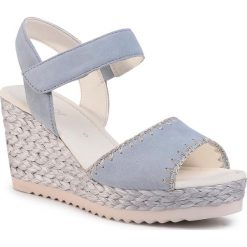 Espadryle GABOR - 45.793.16 Aquamarin. Niebieskie espadryle damskie Gabor, bez wzorów, ze skóry, bez obcasa, na obcasie. Za 469,00 zł.