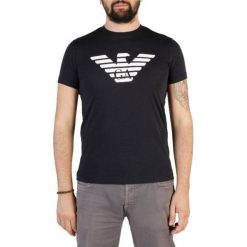 Emporio Armani T-shirt męski M ciemnoniebieski. Niebieskie koszulki męskie Emporio Armani, m, z nadrukiem, bez kołnierzyka, bez rękawów. Za 249,00 zł.