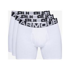 Under Armour Charged Cotton® 6" 3-pack Bokserki Biały. Białe bokserki męskie Under Armour, bez wzorów, z elastanu. Za 188,95 zł.