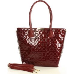 Shopper bag damskie: NOBO Logowana torebka shopper bag bordo