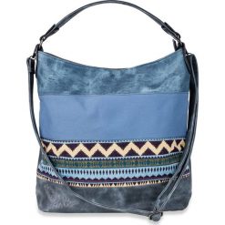 Torba shopper w stylu etno z denimu bonprix niebieski dżins. Niebieskie shopper bag damskie bonprix, z denimu. Za 149,99 zł.