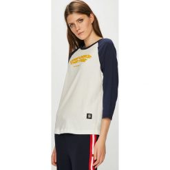 G-Star Raw - Bluzka. Białe bluzki damskie G-Star RAW, s, z nadrukiem, z bawełny, retro, z okrągłym kołnierzem, bez rękawów. W wyprzedaży za 159,90 zł.