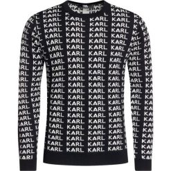 Sweter Karl Lagerfeld 655014 592399. Czarne swetry męskie KARL LAGERFELD, s, bez wzorów, z wełny, klasyczne, z klasycznym kołnierzykiem, bez kaptura. W wyprzedaży za 469,00 zł.