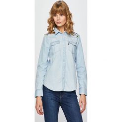 Levi's - Koszula. Niebieskie bluzki damskie Levi's®, s, z haftami, z bawełny, klasyczne, z klasycznym kołnierzykiem, z długim rękawem. W wyprzedaży za 199,90 zł.