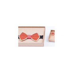 Drewniana mucha + spinki ZESTAW. Pomarańczowe muszki męskie marki Bewoody, na co dzień, bez wzorów, z materiału, eleganckie. Za 160,00 zł.