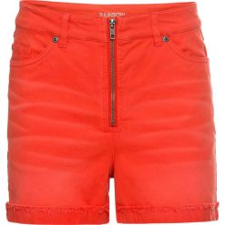 Krótkie spodenki hot pants z wysoką talią bonprix głęboki pomarańczowy. Pomarańczowe szorty damskie bonprix, bez wzorów. Za 69,99 zł.