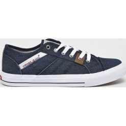 Cross Jeans - Tenisówki. Niebieskie trampki męskie Cross Jeans, bez wzorów, z jeansu, na sznurówki. W wyprzedaży za 69,90 zł.