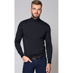 Golf Sterling Antracytowy. Szare swetry męskie LANCERTO, xxl, bez wzorów, z bawełny, eleganckie, z golfem, bez kaptura. W wyprzedaży za 149,90 zł.