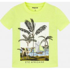 Mayoral - T-shirt dziecięcy 92-134 cm. Żółte t-shirty chłopięce Mayoral, z nadrukiem, z bawełny, bez rękawów. W wyprzedaży za 39,90 zł.