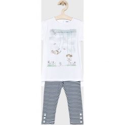 Blukids - Legginsy dziecięce 98-134 cm. Białe spodnie dziewczęce Blukids, bez wzorów, z elastanu. W wyprzedaży za 29,90 zł.