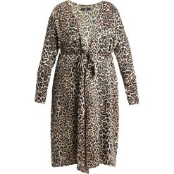Bomberki damskie: Missguided Plus CURVE LEOPARD PRINT KIMONO Kurtka wiosenna brown