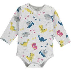 Body w kolorze szarym ze wzorem. Szare body niemowlęce lamino, z nadrukiem, z materiału, bez rękawów. W wyprzedaży za 30,95 zł.