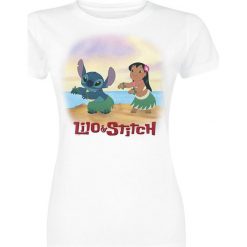 Lilo & Stitch Aloha Dance Koszulka damska biały. Białe bluzki damskie marki Lilo & Stitch, xl. Za 74,90 zł.