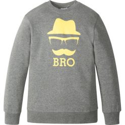 Bluza z nadrukiem bonprix szary melanż. Szare bluzy chłopięce marki bonprix, m, z nadrukiem. Za 37,99 zł.