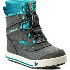 Śniegowce MERRELL - Snow Bank 2.0 Wp MC57104 Gry/Tq. Szare kozaki dziewczęce Merrell, ze skóry ekologicznej. W wyprzedaży za 199,00 zł.