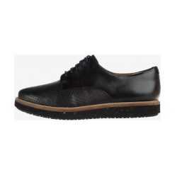 Clarks Glick Darby Półbuty Czarny. Czarne półbuty damskie Clarks, bez wzorów, ze skóry, bez obcasa, bez zapięcia. Za 490,95 zł.