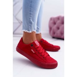 Trampki Damskie Big Star Zamsz Czerwone EE274044. Czerwone trampki i tenisówki damskie Tagless, bez wzorów, z zamszu, na sznurówki. Za 79,00 zł.