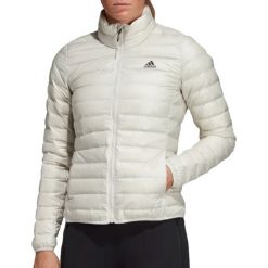 Adidas W Varilite Jacket DX0776. Białe kurtki damskie Adidas, xl, bez wzorów, z poliesteru, bez kaptura. W wyprzedaży za 299,99 zł.