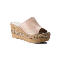 LASOCKI F731. Różowe klapki damskie Lasocki, bez wzorów, ze skóry, bez obcasa. Za 139,99 zł.